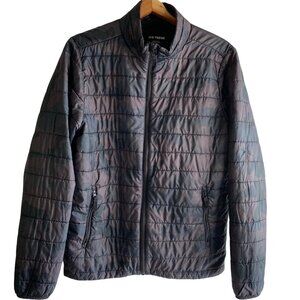 Joe Fresh Women’s Puffer Jacket Size S/P Black Camo Full Zip Pockets Lightweight